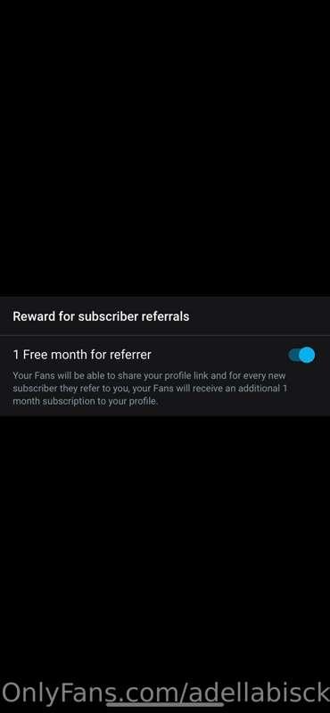 refer my profile to a friend and get one month free if they ..