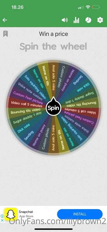 Hey guys I’m doing a spin the wheel for a chance to win a go..