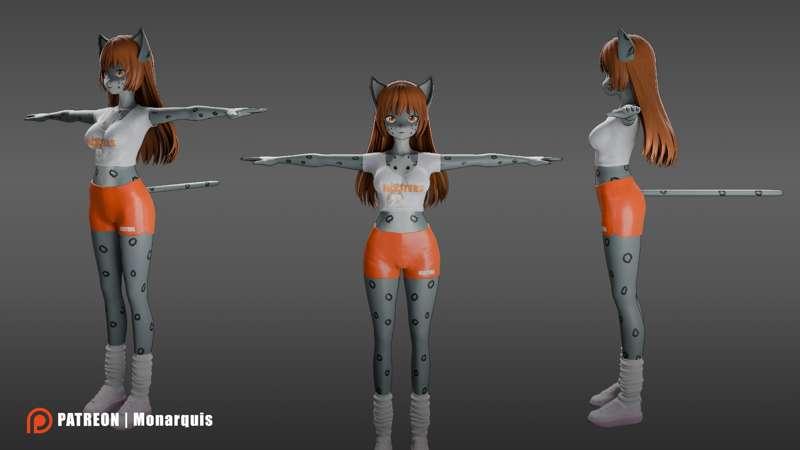Momo wearing her Hooters uniform