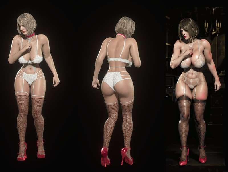 Ashley White lace outfit