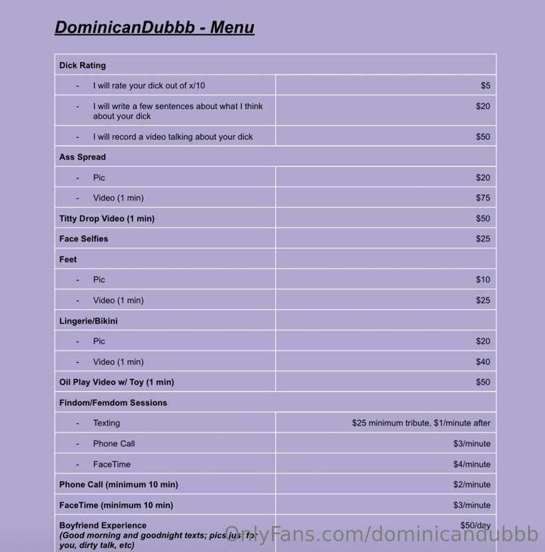 My menu!