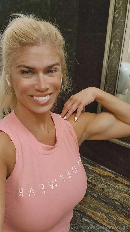 Locker room pic 🥵 I'm worn out, who's ready to massage me? 