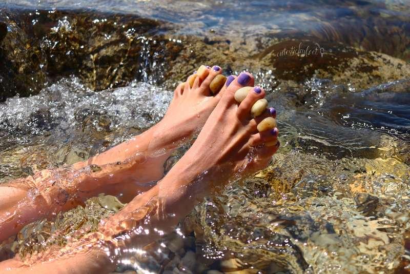 I love playing with water and I love playing with my feet! W..