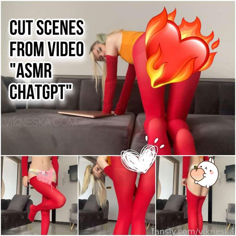 🔥 Cut scenes from Y0uТubе video «ASMR stories from ChatGPT»: I'm posing in red pantyhose and showing my booty in close-up. These tights are translucent 👀❤️

I show my booty in small panties and I can't shove it back into tights because it's big 🙈🍑