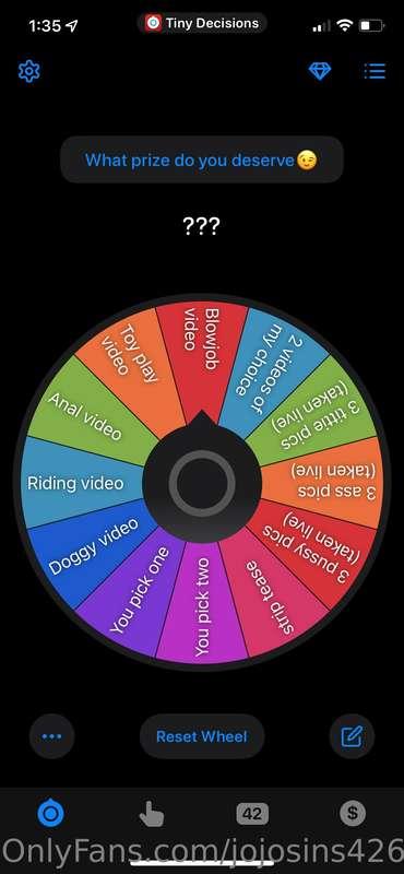 who wants to play a game? 5$ one spin 8$ two spins  12$ thre..