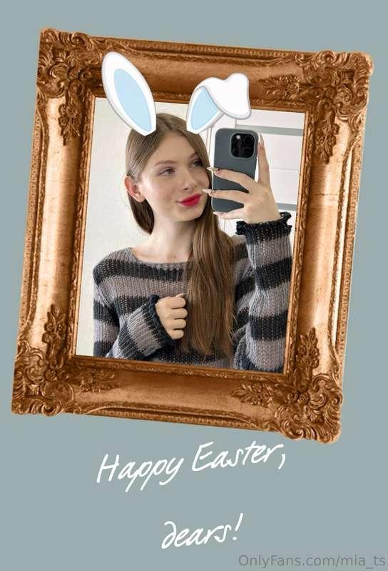 🐰💖 In this photo, your Easter bunny Mia congratulates you! 🎉..