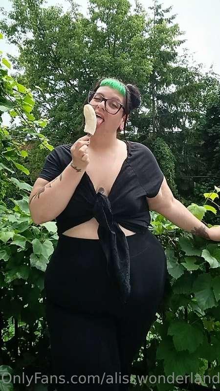 It's so hot in here 🥵 Watch me cool off with this big banana..