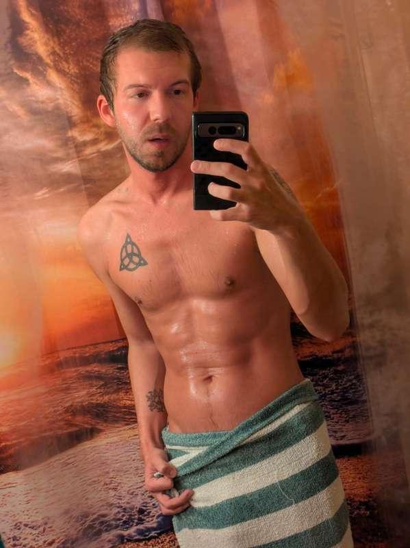 I dropped the towel and did alot more before my shower today..