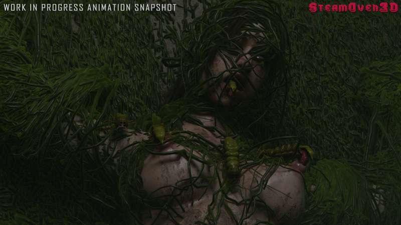 Claire Redfield bred by parasites WIP animation updated stills + title artwork