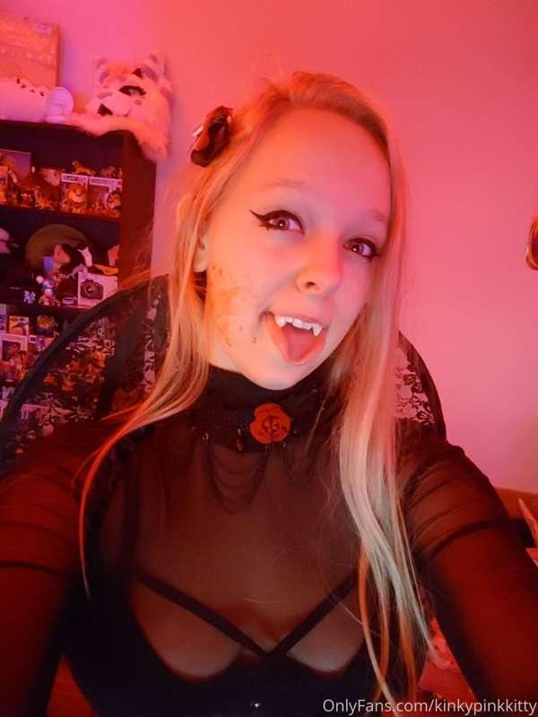 I was a tempting, sexy vampire at my Halloween party last ni..