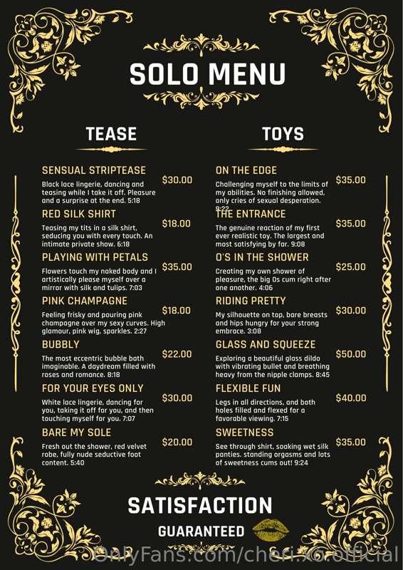 ⭐️⭐️⭐️⭐️⭐️ The Menu ⭐️⭐️⭐️⭐️⭐️

🍽️🍽️🍽️🍽️🍽️🍽️🍽️🍽️

2 full men..
