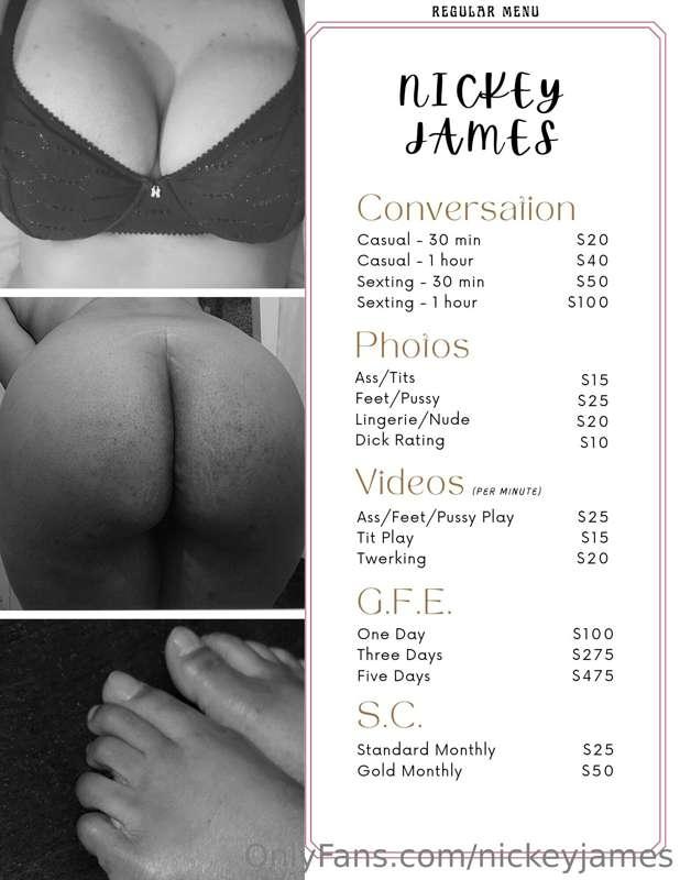 My new, and final, menu pricing. 😌 
(Please note that I no l..
