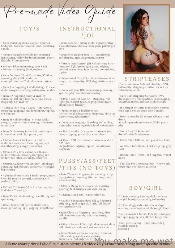 I finally finished my pre-made videos list available for pur..