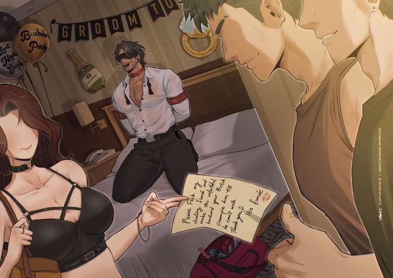 "And here's a note from his fiancée. "😌