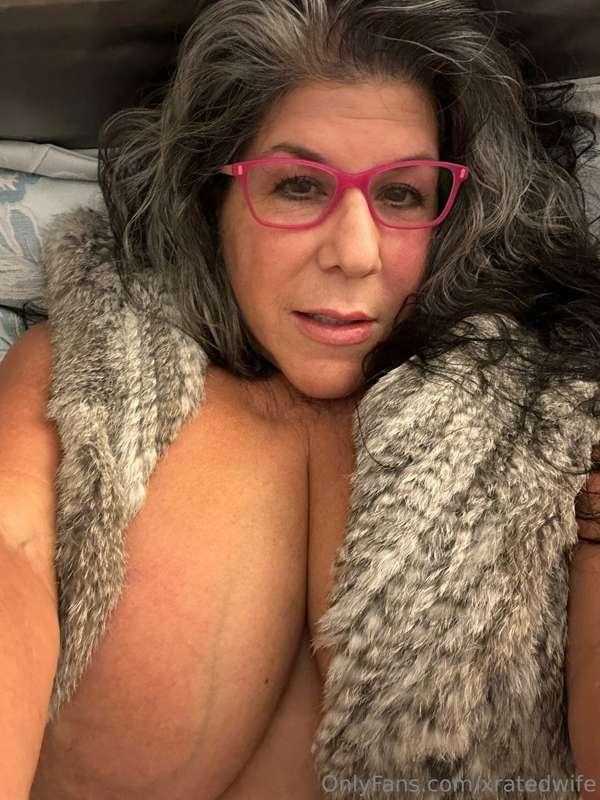 Just a few snaps in my hooded, sheared rabbit sweater