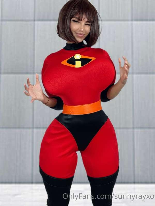 elastigirl can make any of her body parts  bigger or smaller..