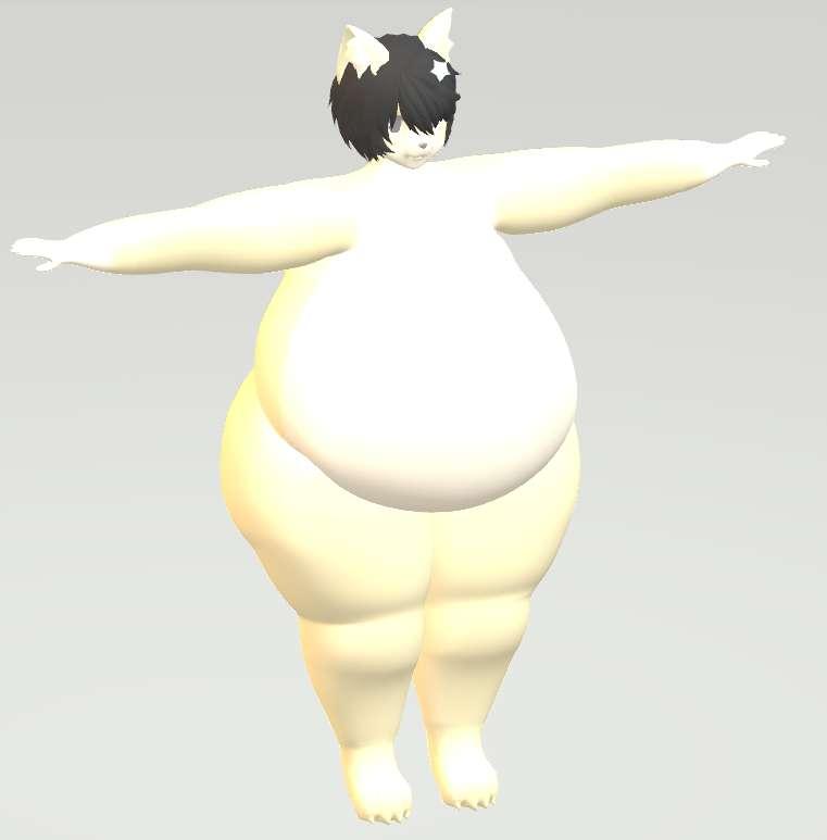 3D Fat Cat Model Tpose V2