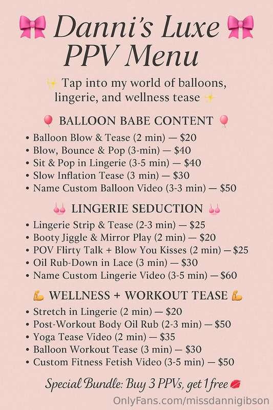 New Tip Menu👙 LINGERIE SEDUCTION 👙• Lingerie Strip & Tease (..