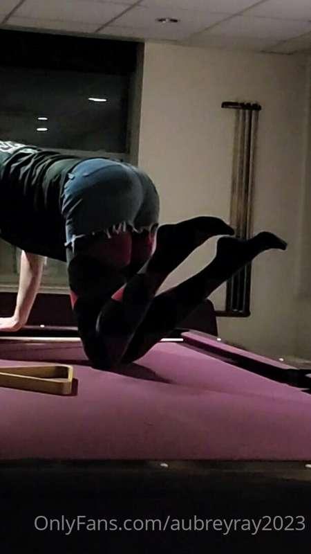 Some naughty fun on a billiards table!