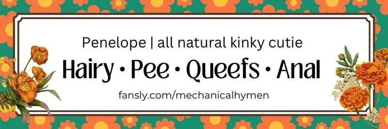 Penelope @mechanicalhymen has soooo many xxx videos for you to watch 🤯 

#hairy #bush #hairypussy #pee #piss #fyp