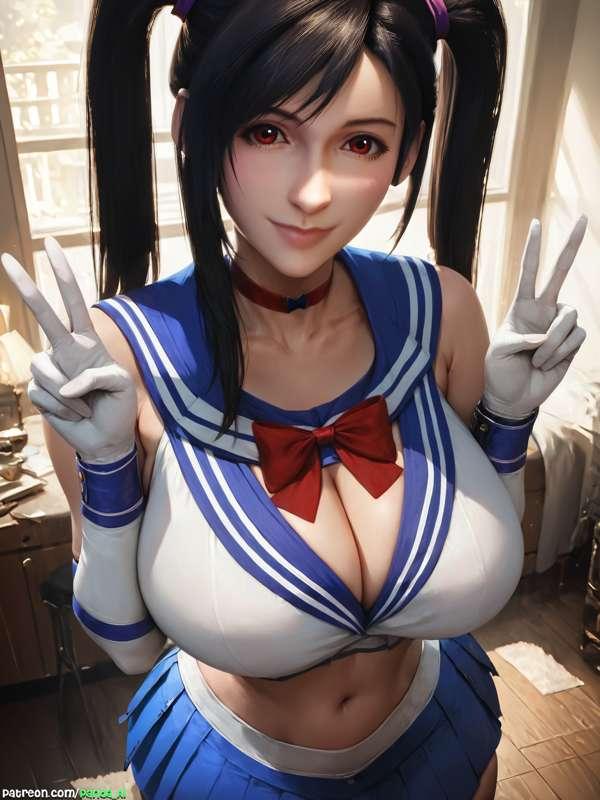 Sailor Tifa rescuing you from thirst (SFW)