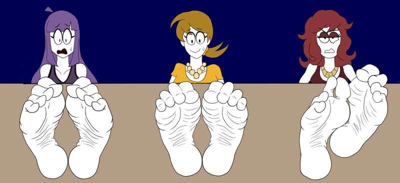 Spooky Ladies in Stocks [flat colors][Commission]