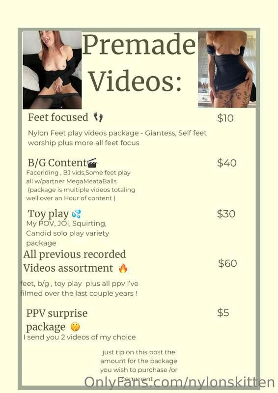 📌 Pinned Post: Pre-Made video packages info😻🎬
**price includ..