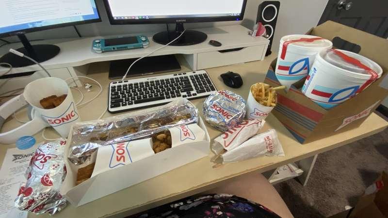 8,000 calories breakfast. My feeder knows how to push me and..