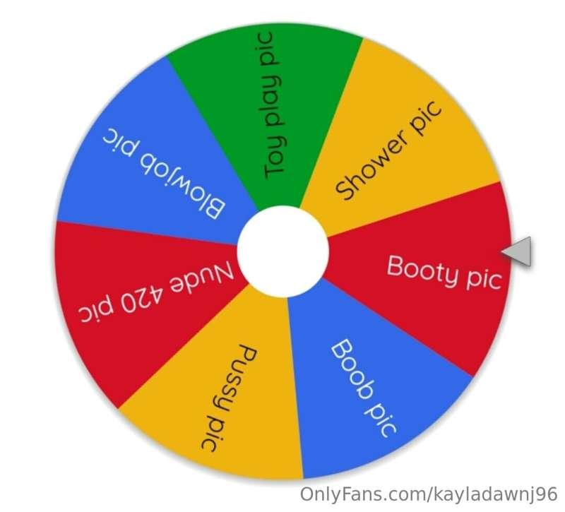 Who wants to play spin the wheel!? 
$5 per spin! Unlimited s..