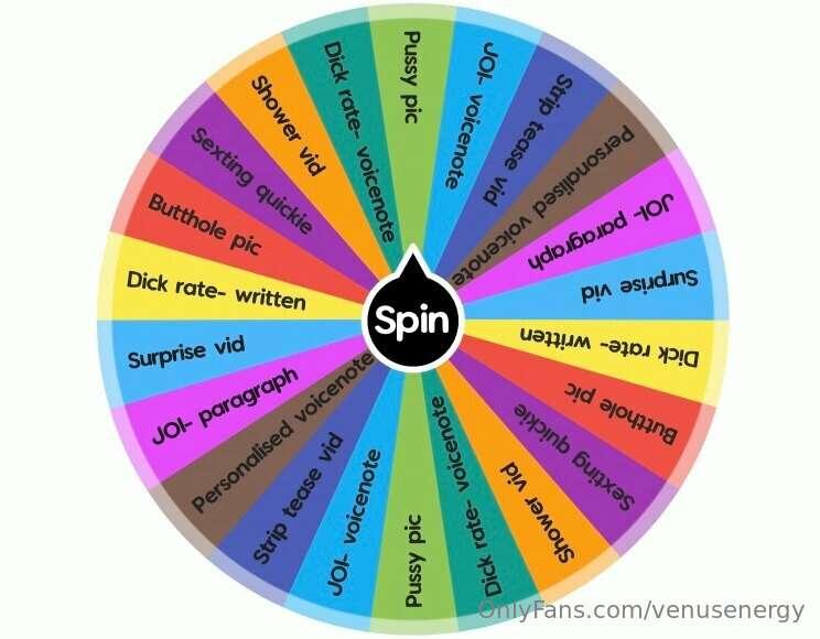 7 DAYS OF CHRISTMAS SPIN THE WHEEL!! 
🎅🙏🎄❄️💦 $3 per spin, $1..