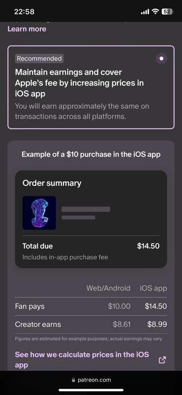 If you make tier purchases in the app, you will be charged an extra 30%
