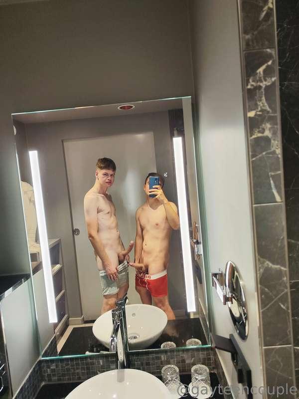 Get on your knees and suck our dicks! 😈