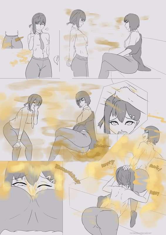 Request: Himeno and Kobeni from chainsawman farting