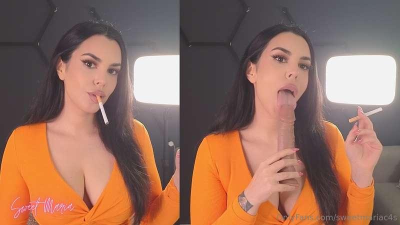 Covering your dick in smoke JOI.Smoking a couple of Marlboro..