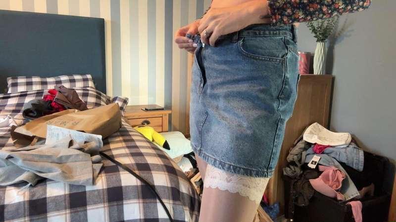 Layered pantyhose and hold up Patreon only tidy up time 