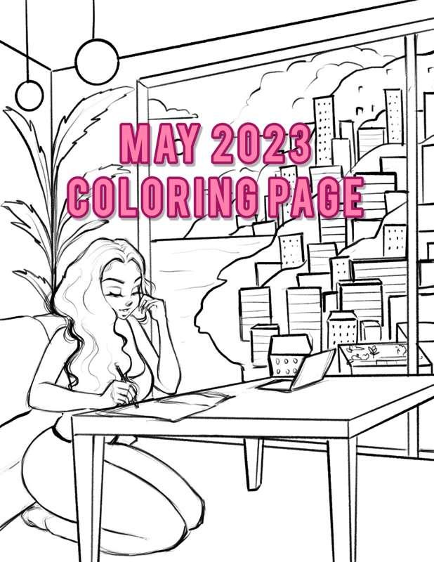 May 2023 Coloring Page 🥳🎨✍🏽