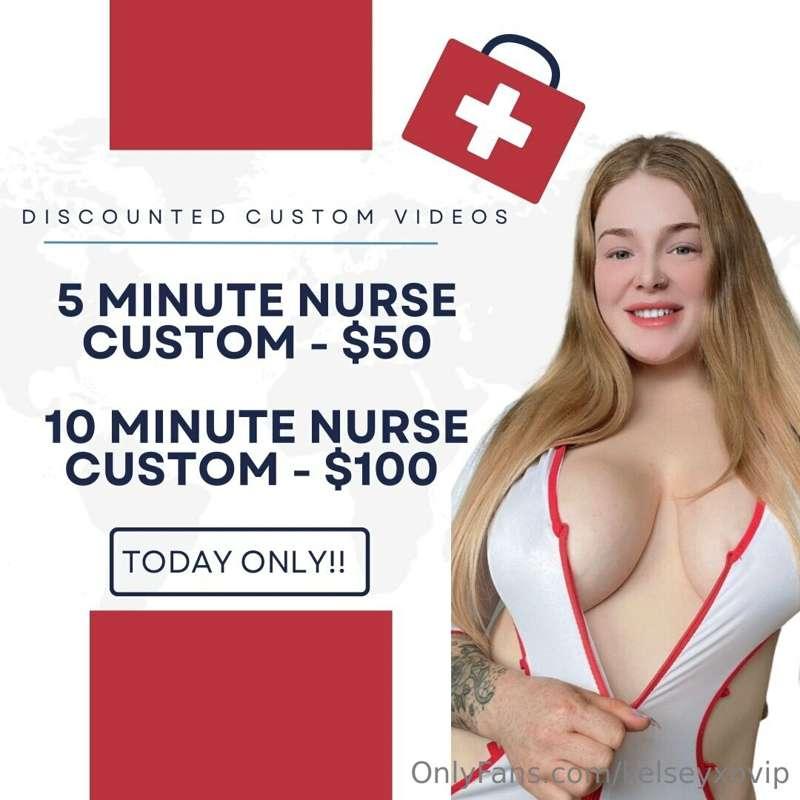 **NAUGHTY NURSE CUSTOM VIDEOS - TODAY ONLY** 🚨 

For today *..