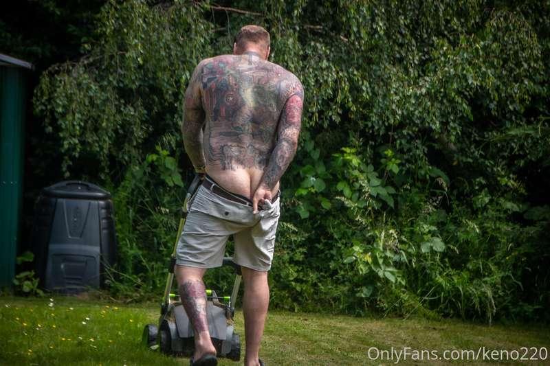 On a good day, getting a bit of cheeky gardening done.