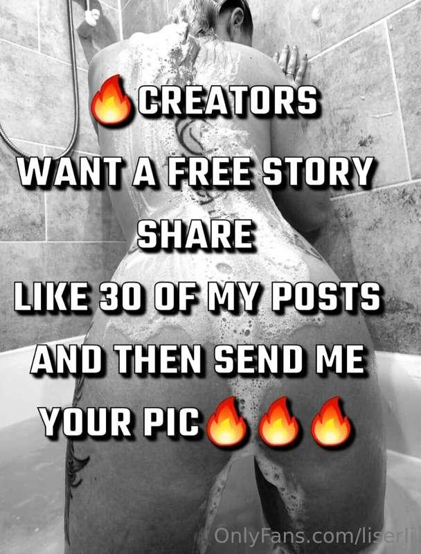 💫✨️❤️ free story just like 30 of my post an send me your pic..