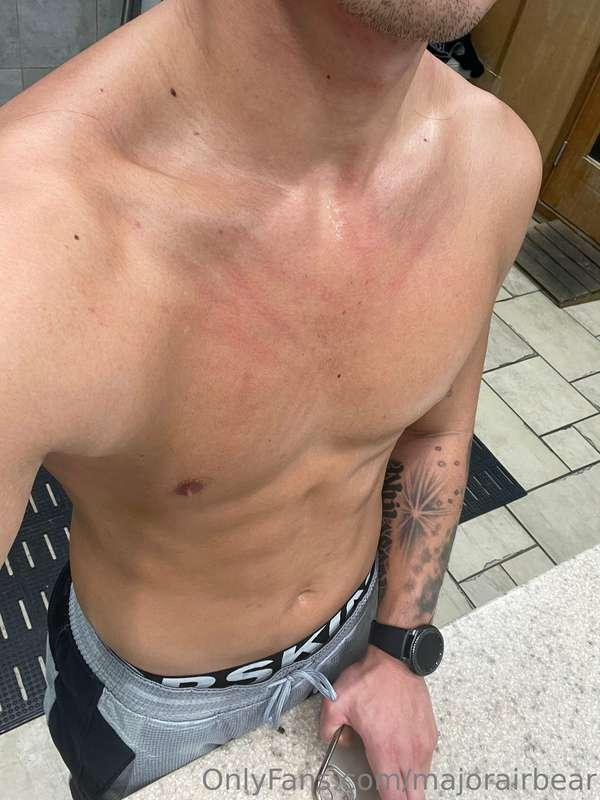 Hit the sauna after the gym and it looks like someone clawed..