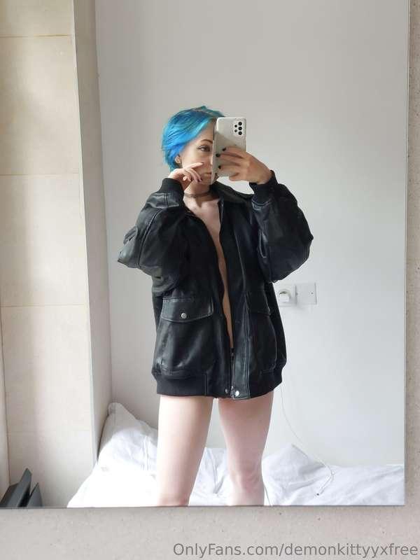 Leather Jacket Set ;P Topless, sexy panties, leather jacket