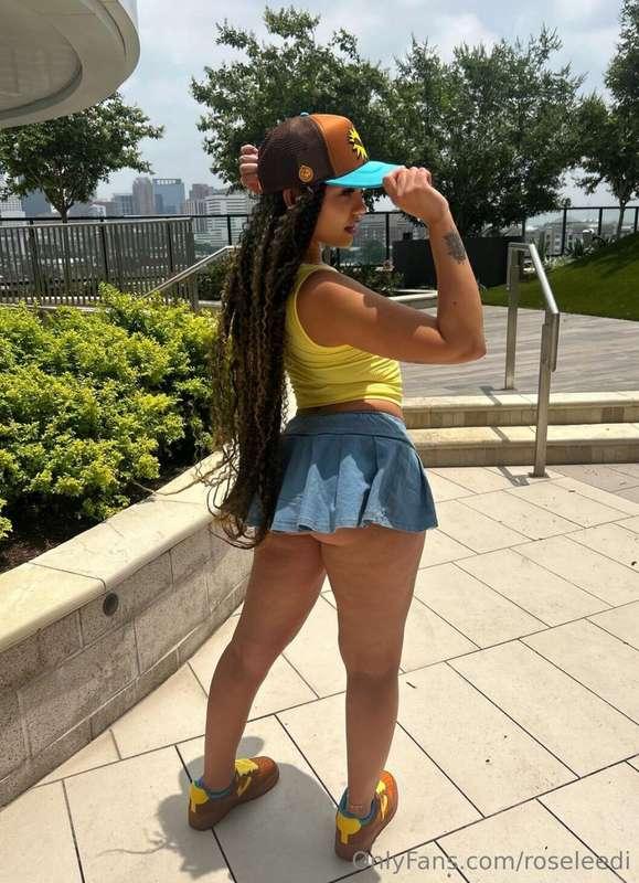 Feeling cute in my skirt!