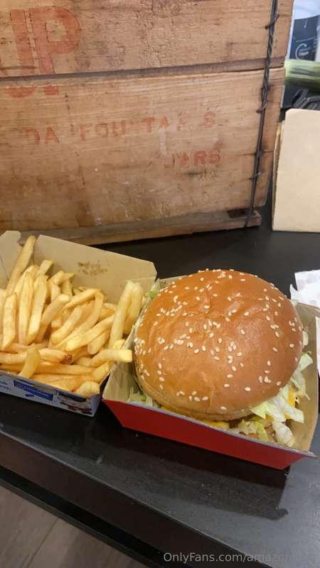 Your goddess enjoying Enjoying a nice Big Mac tribute one of..