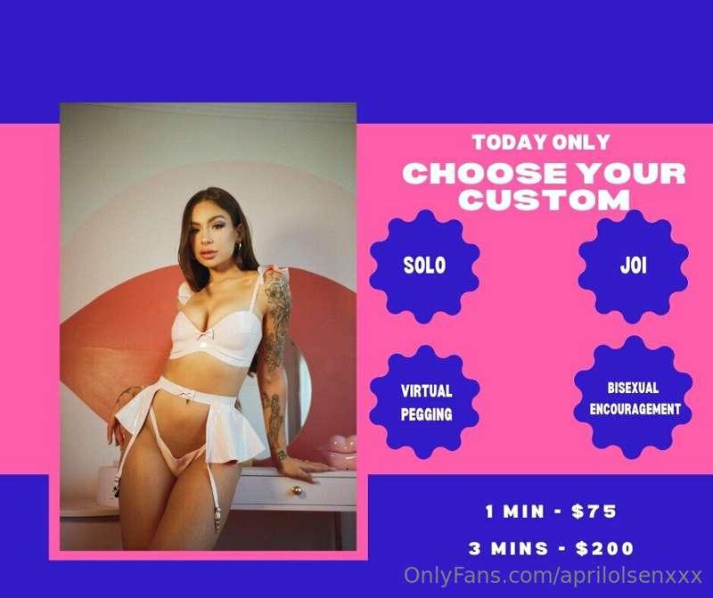 CHOOSE YOUR OWN CUSTOM! Today only I'm offering a special di..