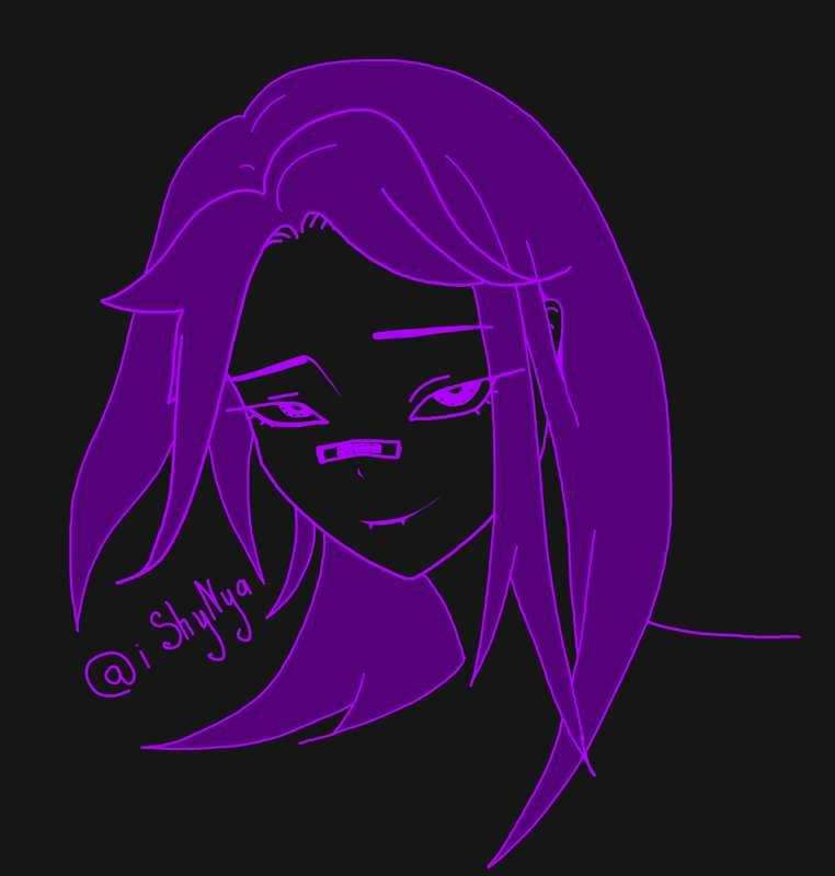 I listen to music, I wanted to find old drawings, but I didn’t find it, but I drew a quick little new drawing. as usual used a regular computer mouse for drawing.
I'm not very emotional with my face but I tried to draw a mischievous expression heh