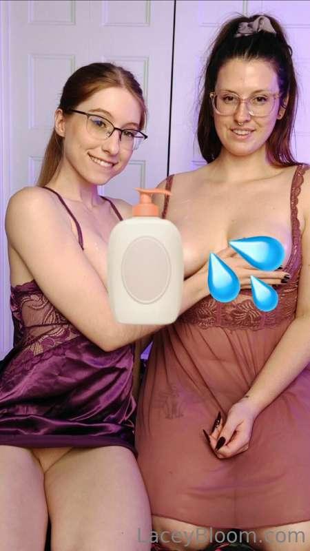 G/G Body Lotion 🧴 💦  Burr and I rub eachother's tits with lo..