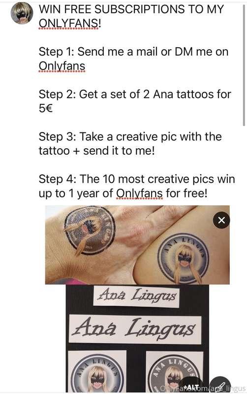 Doing a contest involving these Ana tattoos where you can wi..