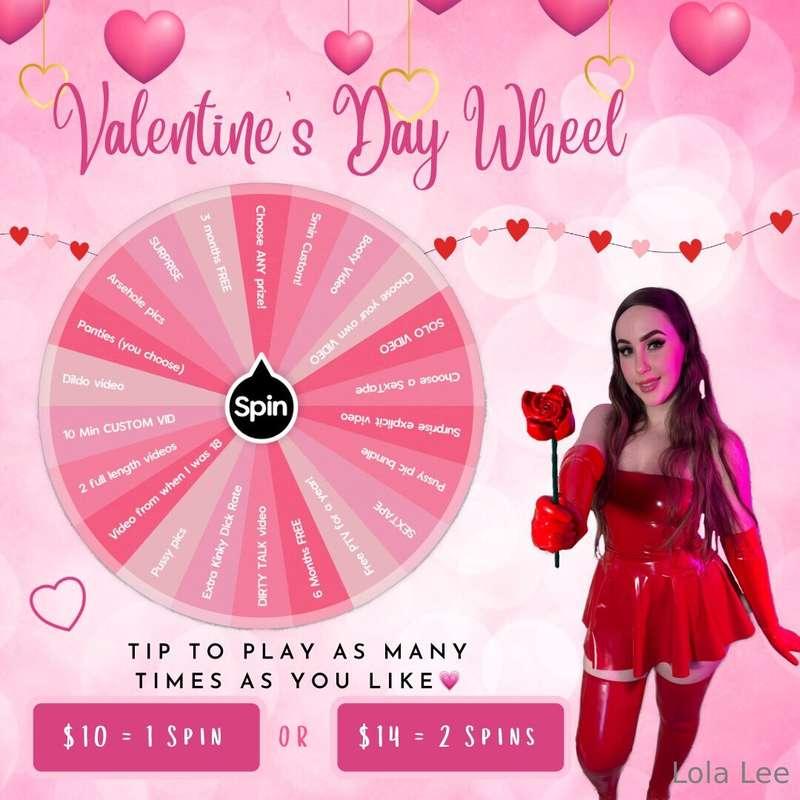 🌹SPIN MY VALENTINES DAY WHEEL🌹❤️ Tip $10 for 1 spin❤️ Tip $1..
