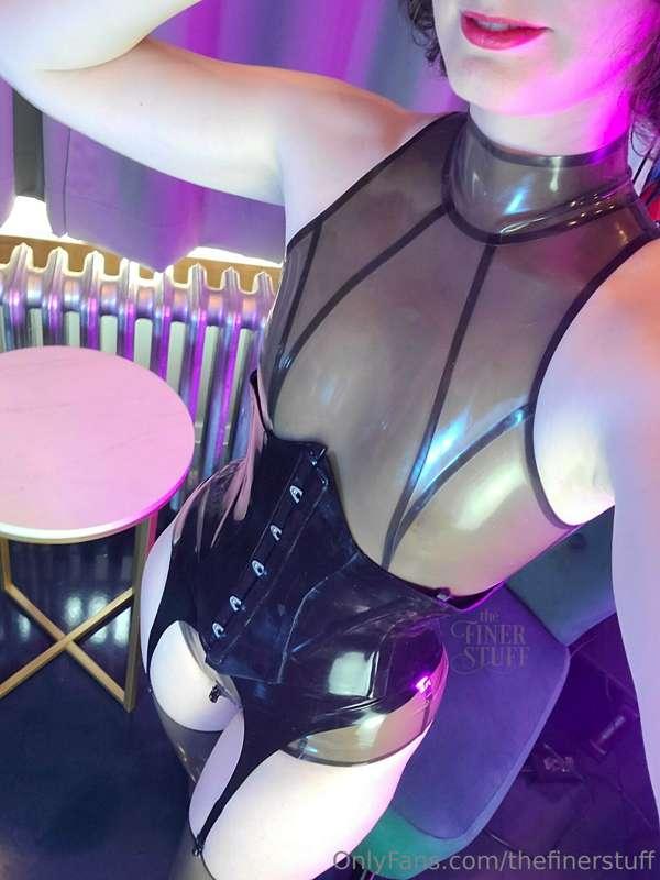 My outfit is latex all the way down.
