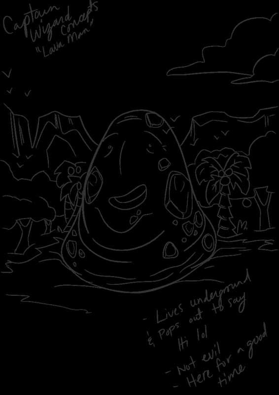 Captain Wizard #1 Concepts - Lava Man